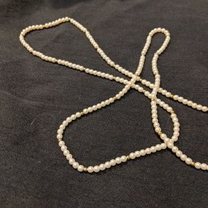 Genuine Seed Pearl and Gold Bead Layering Necklace